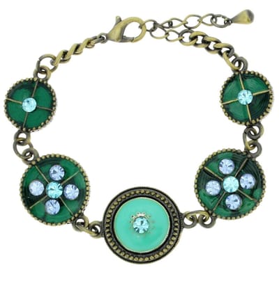 Behave - Groen armbandje met cirkels - Vintage look cadeau idee