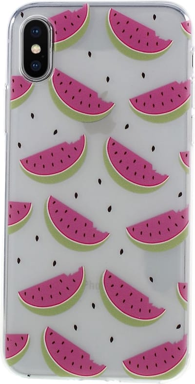 Peachy Watermeloen hoesje TPU case geschikt voor iPhone X XS - Transparant