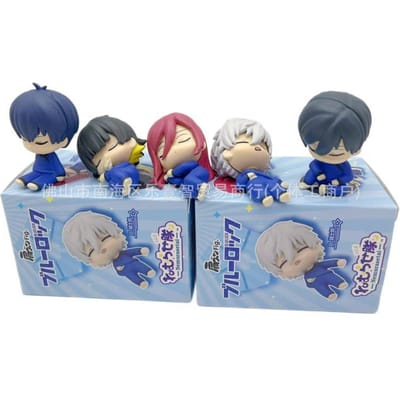 Figurine Anime Blue Lock Poupées Endormies Isagi Yoichi Nagi Seishiro Chigiri Hyoma Rin Itoshi Yoichi Isagi 5 Pièces Figurines Jouets en PVC gray