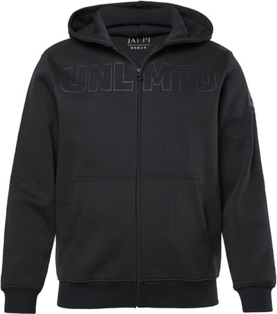 JAY-PI - Heren - Trainingsjack fitness sweatstof capuchon - Zwart - Maat 3XL