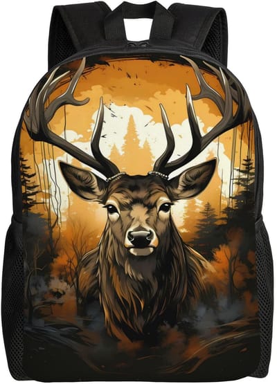 Hert Rugzak | Herten Rugtas | Ree Rugzak | Hert Schaduw Rugzak | Gave Rugzak | Dieren Rugzak | Rugzak Meisjes | Rugzak Jongens | Mooie rugzakken met Hert | 15 - 20 liter | Kinder Rugzak