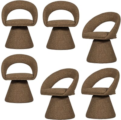WOOOD Winter Eetkamerstoel - Melange - Zand - Set van 6