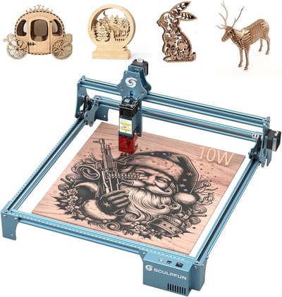 SCULPFUN S9 Pro Laser Graveermachine - 10W Lasergraveermachine - 0.01mm Graveernauwkeurigheid - Laser Cutter - Volledig Metalen Lasergraveerder - Lasersnijmachine voor Hout - 400 x 410 mm Graveren