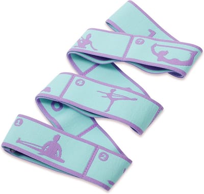 DW4Trading Yoga Stretchband Mintgroen Paars - Weerstandsband - Pilates - 85x4 cm