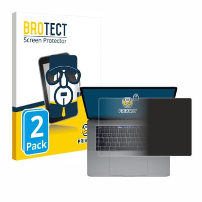 BROTECT - privacy screenprotector voor Apple MacBook Pro 15" 2019 (Touch Trackpad) - Folie Beschermfolie Blauwlichtfilter 2 Stuks