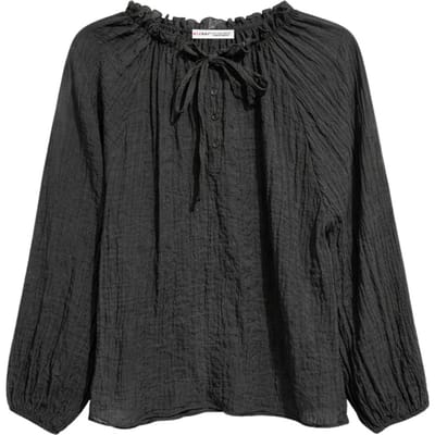 Ronde Hals Blouse met Strikdetail