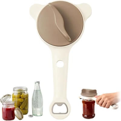 4-in-1 Opener - Multifunctionele Opener - Pot - Bier - Doppen - Ouderen Opener - Allesopener - Veiligheidszegels verwijderen - Doppen losdraaien