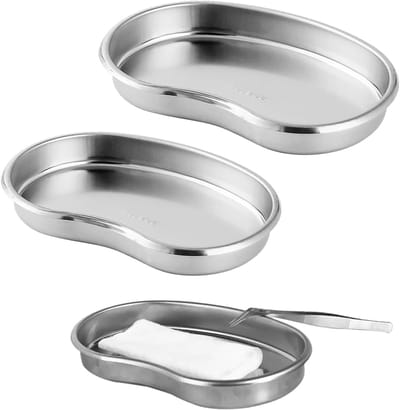 Set van 2 RVS Nierkommen, Herbruikbare Metalen Dienbladen voor Tandheelkunde, Badkamer Organisatie en Tattoo Gereedschap
