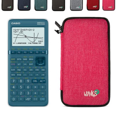 Casio Graph 25+E II incl. WYNGS Beschermhoes Roze - Grafische Rekenmachine - Basis Pakket