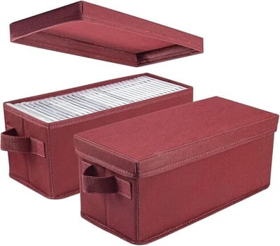 SVN® Cd Opbergdoos - Cd Opbergsysteem - Cd Koffer - Rood - 34cm x 15cm x 14cm