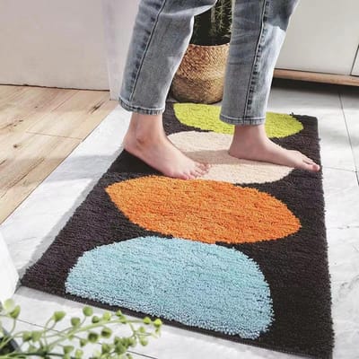 Tapis de sol antidérapant en imitation cachemire pour chambre à coucher, tapis absorbant, tapis de sol en imitation cachemire 50cm*80cm orange