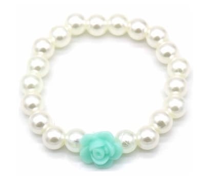 Kinderarmband - Armband - Wit - Bloem - Mint Groen - Meisjes - Zomers - Ibiza Stijl
