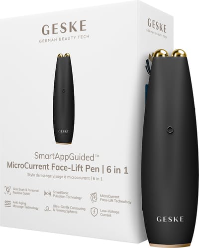 GESKE | SmartAppGuided™ MicroCurrent Face-Lift Pen | 6 in 1 | Tools voor huidverzorging | Anti-aging apparaat | Facelift | Jonge huid zonder rimpels | Gezichtsapparaat