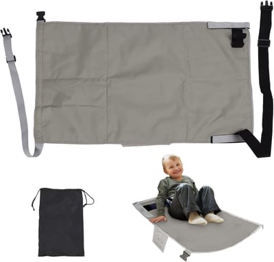 Vliegtuig Stoelverlenger - Vliegbed Kinderen - Comfortabel Reizen - Opvouwbaar Ontwerp - 79 x 44 cm - Zwart