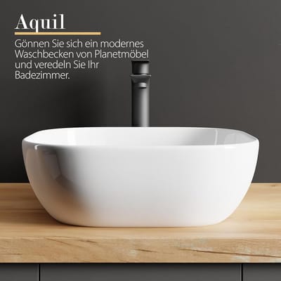 Wastafel Vierkant Keramiek Opzetmodel Wit 42.5 x 42.5 cm voor Badkamer en Toilet