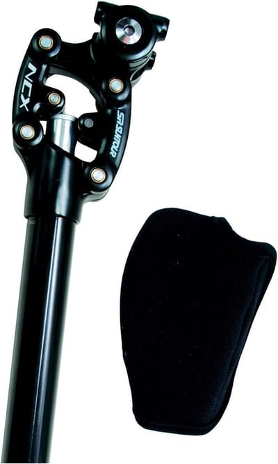 Verende Zadelpen - Fietszadel Ondersteuning - Comfortabel Fietsen - Parallellogram Systeem - 272 mm x 400 mm - Zwart
