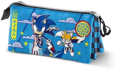 Karactermania Sonic Triple Go 11x23x8 Cm Etui Blauw