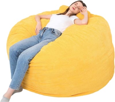 Zitzak Stoel - Lounge Stoel - Ontspannen Thuis - Gezellig Corduroy - 152x76cm - Geel