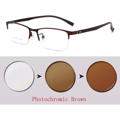 Lunettes de soleil Couleur changeante à transition légère Lunettes pré-montées pour myopie Hommes Lunettes de correction de la vue 0 -05 -075 -10 -20 Jusqu'à -60 Myopia-4.5