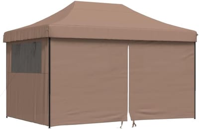 Partytent Opvouwbaar - Paviljoen Tent Tuin - Feesten Organiseren - Pop-up Snel Opgezet - 440 x 292 cm - Bruin