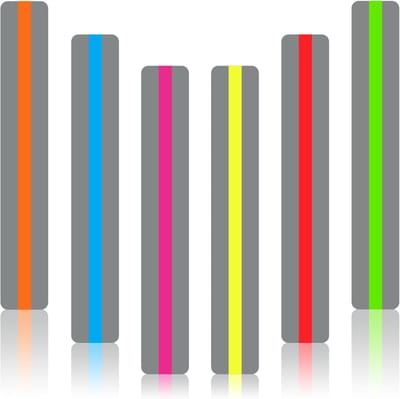 Geleide Leesstrips - Gekleurde Overlays - Hulp Bij Lezen - 36 Stuks Set - 19 x 3.2 cm - Zes Kleuren