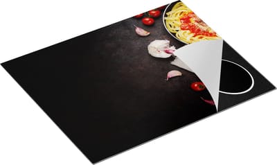 Chefcare Inductie Beschermer Spaghetti met Groentes en Wijn - 65x50 cm - Afdekplaat Inductie - Kookplaat Beschermer - Inductie Mat