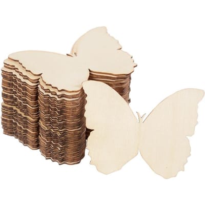 Lot de 10 papillons en bois bruts pour enfants, jouet de peinture, décoration de maison, mariage, anniversaire, cadeau, bricolage