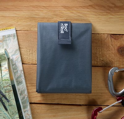Boc’n’Roll Outdoor Graphite - Duurzame Lunchwrap voor Wandelen & Kamperen – Herbruikbare Broodzak – Compact & Lichtgewicht