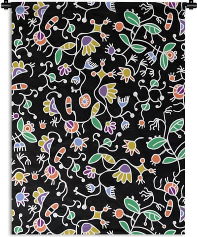 Wandkleed - Wanddoek - Patronen - Bloemen - Lente - 90x120 cm - Wandtapijt