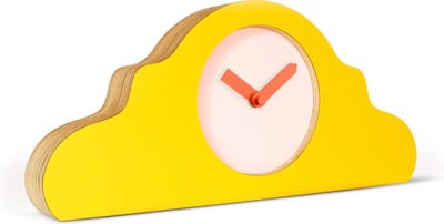 KLOQ Mantelklok Signaal Geel - Perzik Pastel & Neon Oranje wijzers