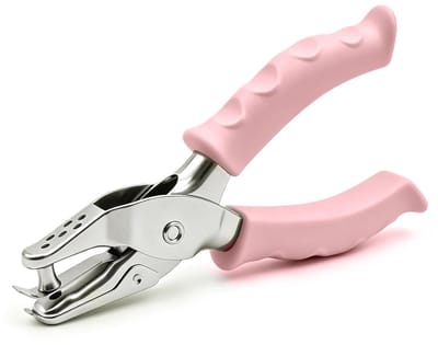 Thijox - Perforator 1 Gat Handmatig Metaal 6 mm Roze Pons voor Papier, Kaarten, Scrapbooking, Cadeaukaarten, Notitieblokken - Compact & Praktisch