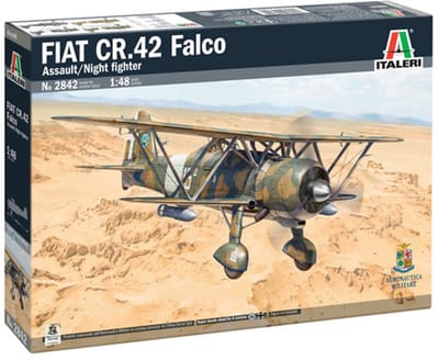Italeri Modelbouwpakket Vliegtuigen - 2842 FIAT CR.42 Falco Assault/Night Fighter - Propellervliegtuig Plastic - 1:48 - Modelbouw