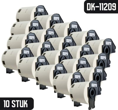 DULA - Brother Compatible DK-11209 voorgestanst klein adreslabel - Papier - Zwart op Wit - 62 x 29 mm - 800 Etiketten per rol - 20 Rollen