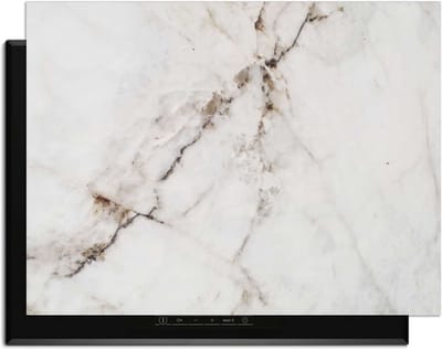 KitchenArt - Pure Marble – Inductie Beschermer - 78x52 cm - Kookplaat Beschermer - Luxe Afdekplaat Inductieplaat - Anti-slip & Oprolbaar - Beschermmat Inductiekookplaat