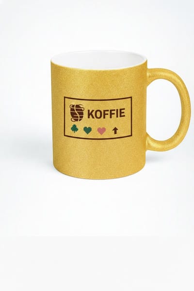 Gouden Koffie Mok met Logo - Koffie cadeau voor Koffieliefhebbers