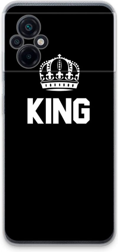 Case Company® - Hoesje geschikt voor Xiaomi Poco M5 hoesje - King zwart - Soft Cover Telefoonhoesje - Bescherming aan alle Kanten en Schermrand
