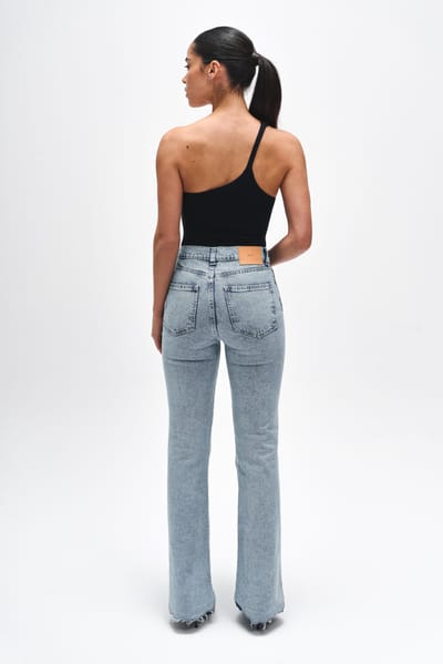 BENU Dames Blauw Grijze Straight Leg Jeans