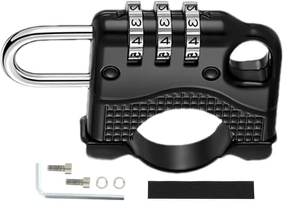 Helm Slot - Diefstalbeveiliging Gadget - Motor Parkeren - Combinatie Mechanisme - 77 g - Zilver