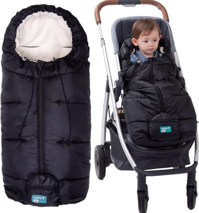 Baby Wandelwagen Zak - Voetenzak Deken - Winterse Uitjes - Universele Pasvorm - 99 cm - Zwart