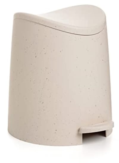 Prullenbak Badkamer met Pedaal 3L - Compact Kunststof Pedaalemmer - Eco Beige