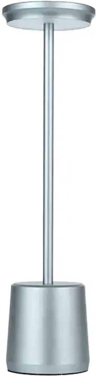 Luxus Europe - Tafellamp Touch Deluxe - Alexia Zilver - Draadloze LED Tafellamp Binnen - USB-C Oplaadbaar - Touchbediening - Dimbaar