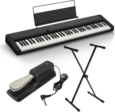 Casio CT-S1 76 BK Keyboard met Standaard en Sustainpedaal, 76 Aanslaggevoelige Toetsen, Zwart