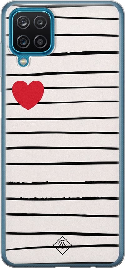 Casimoda® hoesje - Geschikt voor Samsung A12 - Heart Queen - Backcover - Siliconen/TPU - Bruin/beige