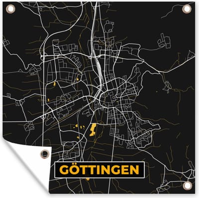 Tuin poster Stadskaart – Plattegrond – Duitsland – Goud – Göttingen – Kaart - 200x200 cm - Tuindoek