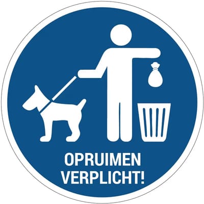 Opruimplicht hondenpoep bord | gecoat dibond materiaal | 50 cm