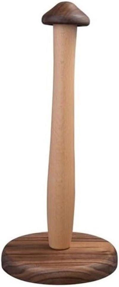 Keukenrolhouder Walnoot - Papierrolhouder Vrijstaand - Keuken Organiseren - Natuurlijke Nerf - 14 x 33 cm - Natuurlijk