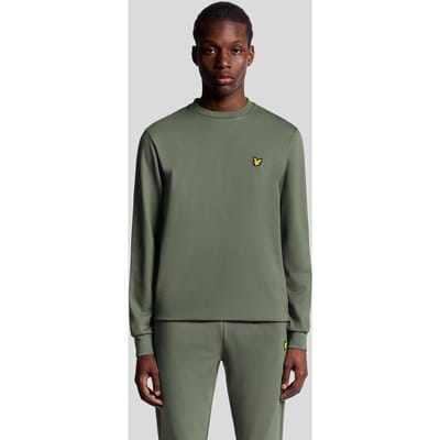 Lyle & Scott heren O-hals sweater crew fly fleece groen