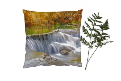 Sierkussens - Kussentjes Woonkamer - 40x40 cm - Herfst - Waterval - Natuur - Bomen