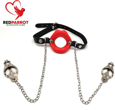 Mond Gag met Tepelklemmen - BDSM - Set - Verstelbare intensiteit