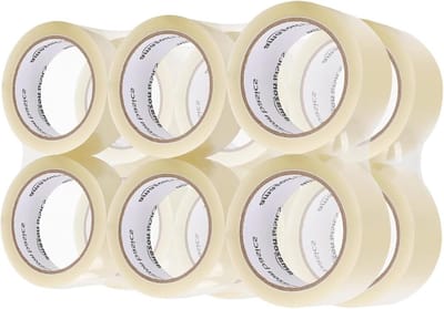 verpakkingstape 50mm x 55m 2.7 mil dikte - doorzichtig - 12 rollen met heavy-duty eigenschappen